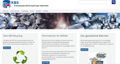 Redesign der Website des Recycling-Dienstleisters auf Düsseldorf mit Typo3