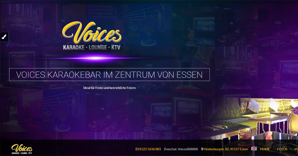 Referenz: WordPress-Website für Voices Karaoke-Bar in Essen