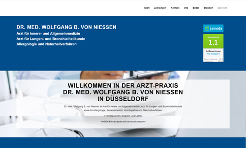 Homepage für Düsseldorfer Arztpraxis